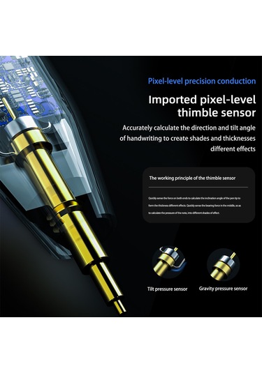 Springsun İpad Uyumlu İçin Manyetik Şarj + Type-c Desteği 2. Nesil 5d Eğim Basıncı Algılama Kapasitif Dokunmatik Kalem