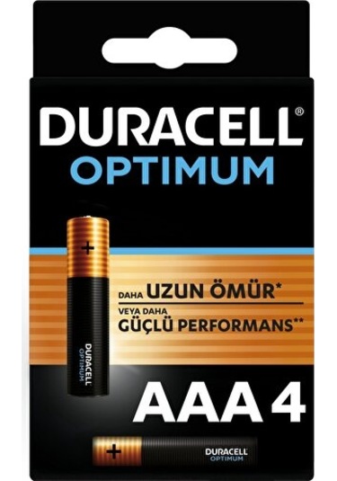 Duracell Optimum 1.5 Volt Alkalin Aaa 4 Lü İnce Kalem Pil Mx2400