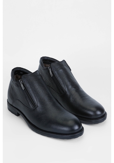Tamer Tanca Erkek Hakiki Deri Siyah Floter Klasik Bot 285 1074kb Erk Bot Sıyah Floter Siyah