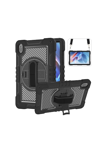 Huawei Matepad Se 11 2024 İçin Tablet Kılıfı Silikon + Pc Kickstand Omuz Askısı İle Darbeye Dayanıklı Kapak