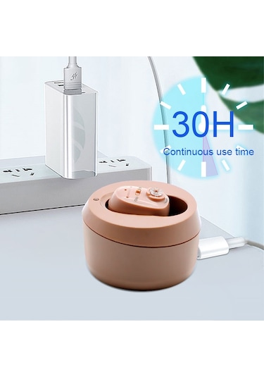 Sones Cıc İşitme Cihazları Şarj Edilebilir Görünmez Kablosuz Ses Amplifikatörü Siyah