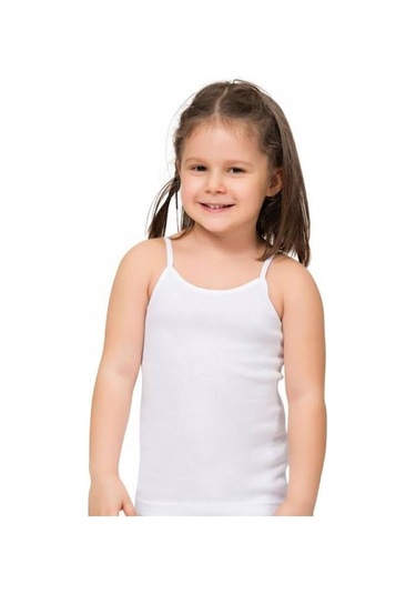 Ribana İp Askılı Kız Çocuk Atlet - Gmş Beyaz