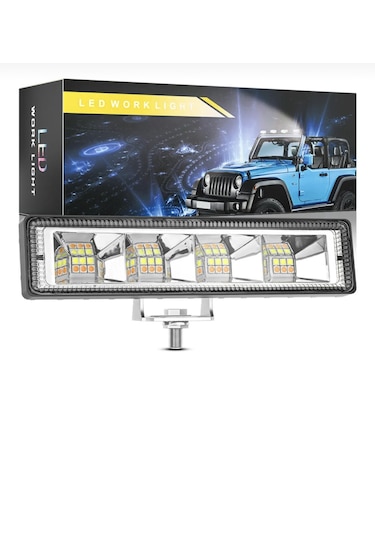 Point Off Road 12-24v Oto Gündüz Led Bar 6 Inç 24 Led Çift Renk Beyaz Sarı Çalışma Ve Sis Lambası 1 Adet