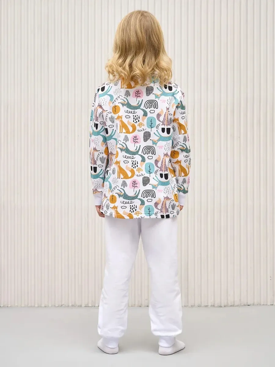 Maska.bear Çocuklar İçin Sıcak Hırka Kumaşlı, Pamuklu İç Astarlı Pijama 14026037 Beyaz