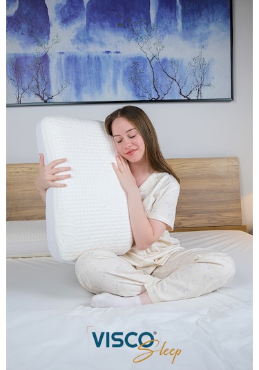 Visco Yastık Fiore Ergonomik Yastık Viskon Kılıflı 65x40x14 Cm