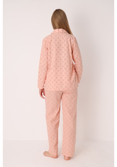 Nbb Kadın Somon Dahlia Önden Düğmeli Pijama Takım SOMON