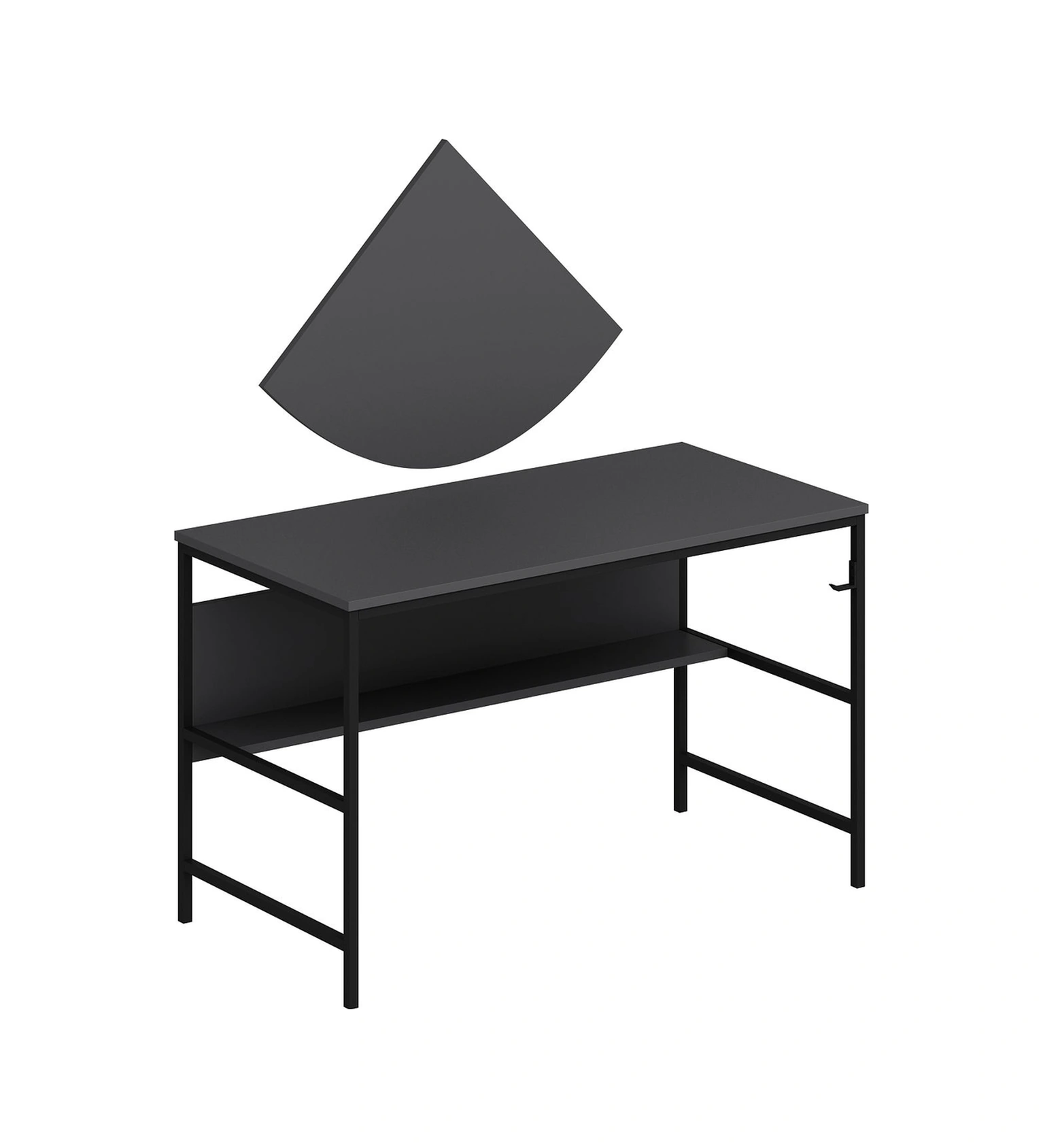 Minar Greta Çalışma Masası Modül1 - Antrasit Siyah