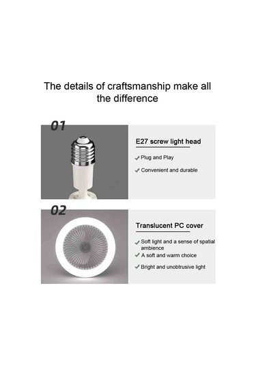Hallow LMH00007W 2'si 1 Arada Düşük Profilli Modern Tavan Vantilatörü