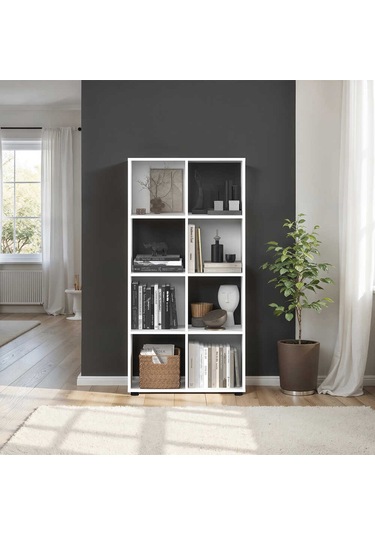 Cubic Kitaplık Beyaz 70x140,5x30 Cm Beyaz