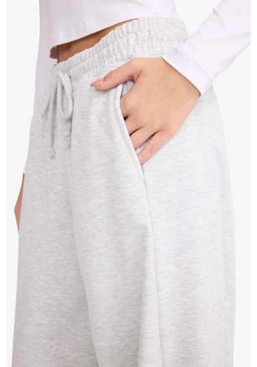 Defacto Coool Barrel Fit Beli Bağcıklı Geniş Paça Eşofman Altı F3364ax25augr256 Gri-gr256