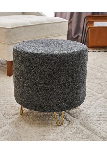 Favora Asmara Metal Ayaklı Puf - Antrasit Bakır Antrasit - Bakır