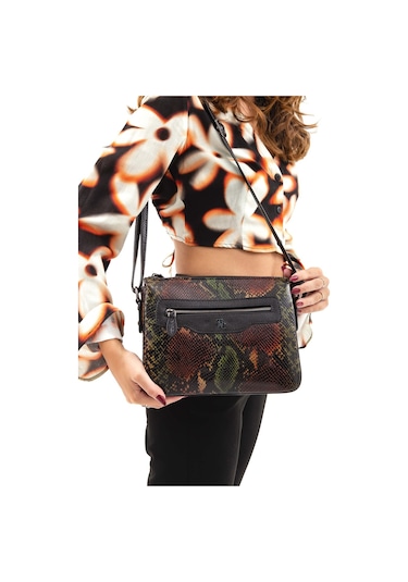 Tamer Tanca Kadın Hakiki Deri Yeşil Omuz Çanta 898 3014 Bn Canta Sk 22/23 Hakı Yılan Haki