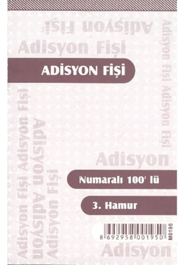 Özkan Armat Adisyon Fişi Numaralı 3 Hamur 10'lu