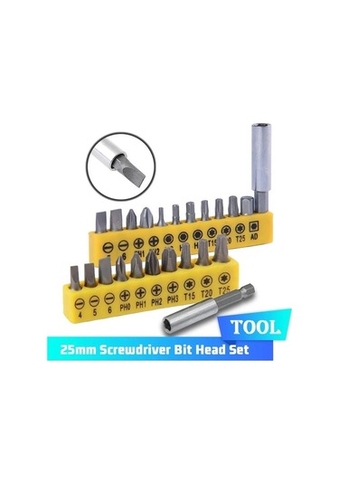 11 Adet 25mm Tornavida Ucu Seti Çok Fonksiyonlu Çok Yönlü Tornavidalar Uzatma Çubuğu Alet Takımı Oluklu/ph/torx Çapraz Matkap Ucu Kafa T20 3919