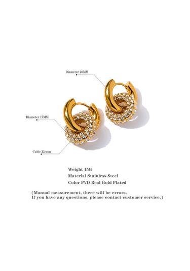 Eetit Narin Parlak Kübik Zirkonya Yuvarlak Paslanmaz Çelik 18 K Altın Rengi Huggie Hoop Küpe Yüksek Kalite Charm Takı Hediye Çok Renkli