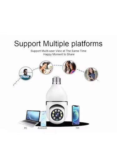 Wi-fi Özellikli 360 Derece Harekete Duyarlı Gece Görüşlü Kamera