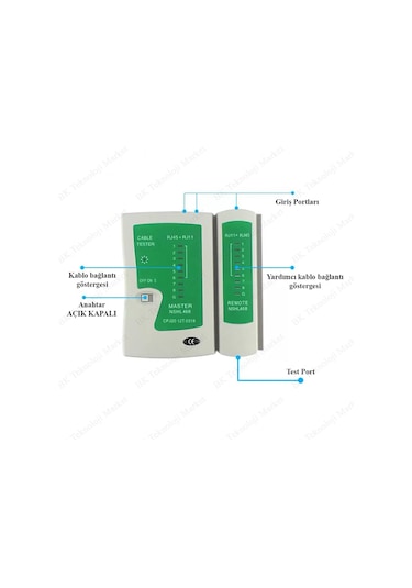 Rj45 Rj11 Cat5/6 Adsl Telefon Network Kablo Test Cihazı