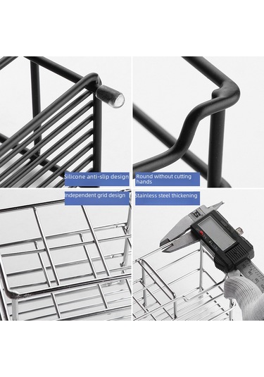 Geeroyoo Stainless Steel Banyo Diş Fırçası Tutucu - Elektrikli Diş Fırçası İçin 6 Bölmeli, Delme Yok Kurulum, Organize Depolama Rafı Siyah Diğer