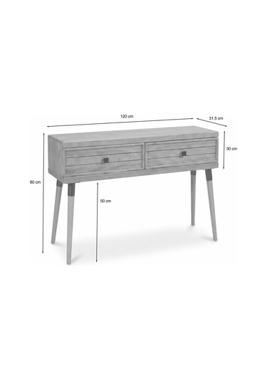 Mobenta Stria Entry: Modern Masif Dresuar 2 Çekmeceli Antre Konsolu - 120x31.5 Ig Mavi