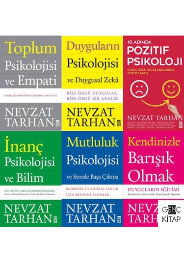 Nevzat Tarhan 6 Kitap Set 10 Adımda Pozitif Psikoloji-kendinizle Barışık Olmak-stres-empati-duygusal