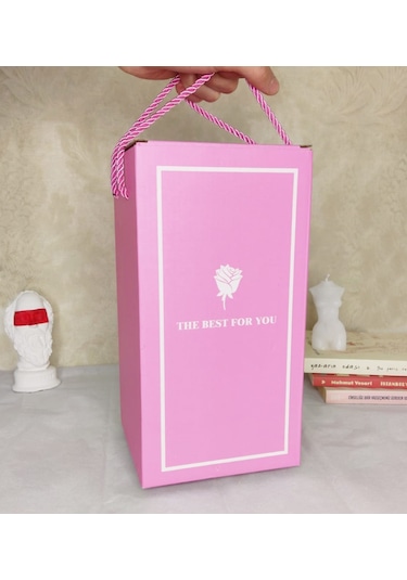 Cam Fanus İçerisinde Dekoratif Led Işıklı Solmayan Gül Lamba