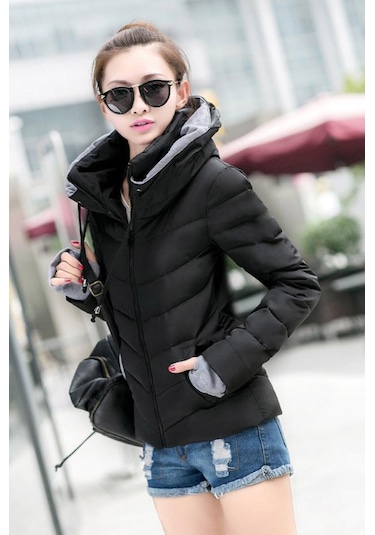 Barbora Günlük Su Geçirmez Kışlık Şişme Kadın Mont Bttr801Siyah
