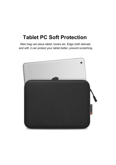 Haweell 9.7-11.0 inç Tabletler İçin Fermuarlı Evrak Çantası 10.11 inch Siyah