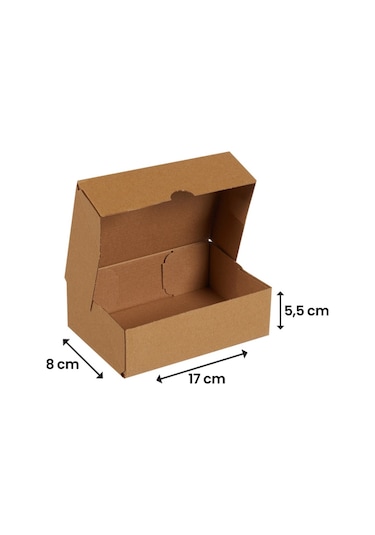 Packanya 17 x 8 x 5.5 - 100 Adet Kesimli Karton Kutu  -  Internet ve Kargo Kutusu
