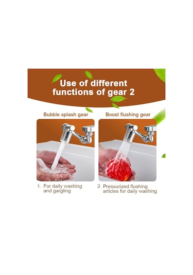 Jms 1080 Genişletici Püskürtme Kafası Mikser Havalandırıcı Fıskiye Su Musluk Memesi 2 Mod Gümüş