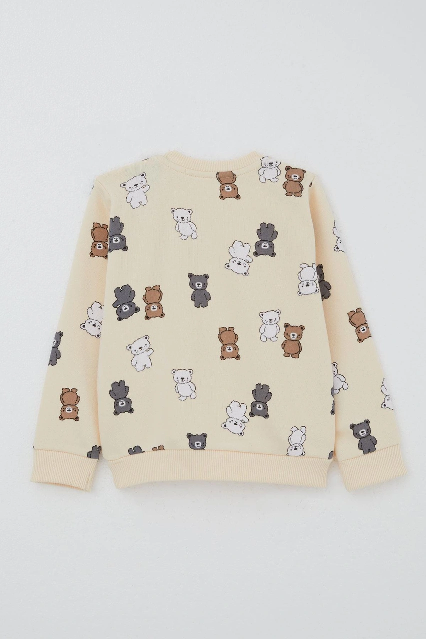 Breeze Erkek Çocuk Eşofman Takım Sevimli Ayıcıklar Desenli 1-4 Yaş, Krem Krem