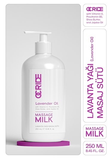 Lavanta Yağı Masaj Sütü 250 Ml Ve Nemlendirici Aromaterapi Bakımı