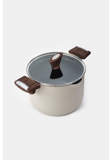 Krem Titanium Kaplama 22 Cm Makarna Tenceresi Krem