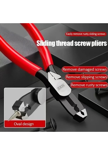 Willowhaven Kırmızı Çok Amaçlı Pense: Pas Sökme, Kaymaz Vidalama, Tel Kesme Ve Sıyırma, İnşaat Ve Tamir