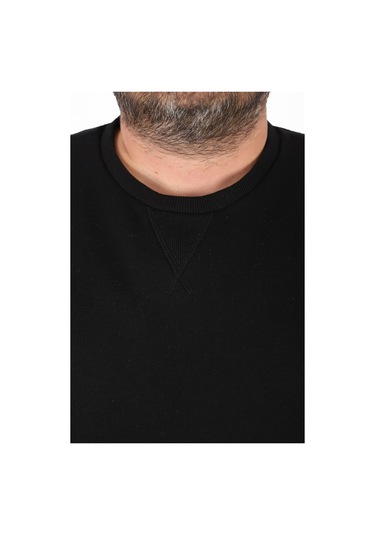 Moc Grande Mocgrande Büyük Beden Sweatshirt V Design 22742 Sıyah Siyah