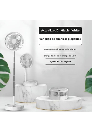 Geri Çekilebilir Fan Usb Şarj Edilebilir Katlanabilir Taşınabilir Mini Elektrikli 3600mah-beyaz,