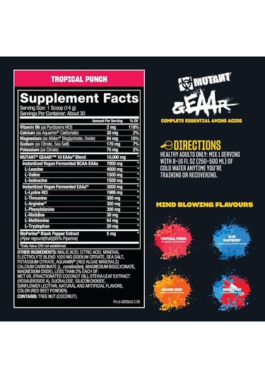 Mutant Geaar - 9.4g Of Eaa Powder + Arginine, 7g Bcaas, 4g Leucin 420 G