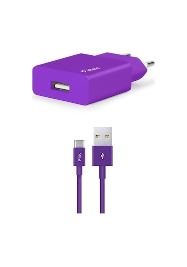 Ttec Smartcharger Seyahat Şarj Aleti 2.1A + Type-C Kablo Mor - 2S