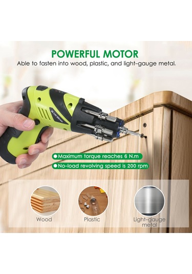 Springsun 3.6v Li-ion Şarjlı Tornavida, 6n.m Tork, Led Işık, Tabanca/düz Sap Değişimi, 10 Uç + Uzatıcı, Usb Şarj, Ev Kullanıma İdeal