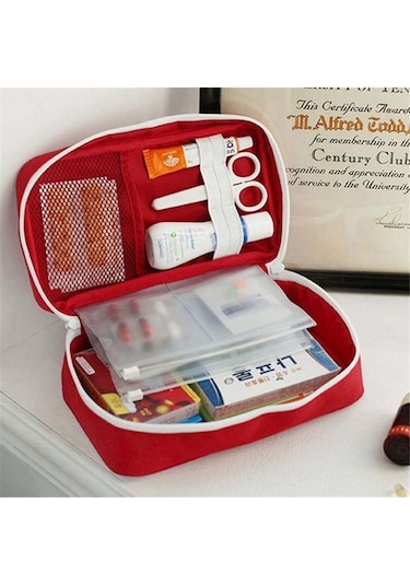 Tongxida Seyahat İlk Yardım Çantası Ev Acil Durum Kurtarma Kutusu Kırmızı