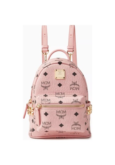 Mcm Mini Stark Pudra Pembe Stud Detaylı Lüks Sırt Çantası 171bat