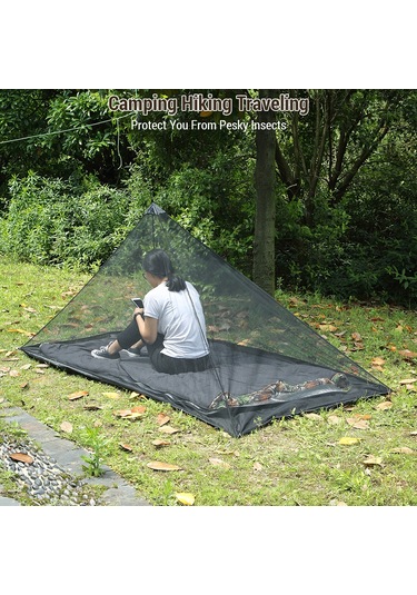 Shineyee Kamp Malzemesi Asker Yeşili Tek Kişilik Mosquito Net: Nüfuzlu İnce Dokuma, Ağırlığı 325g, Havalandırma Ve Koniklik Sağlar, Taşınabilir Depolama Çantasıyla Yeşil