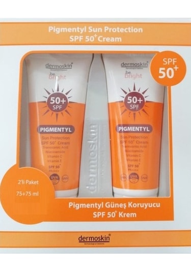 Dermoskin Be Bright Pigmentyl Güneş Koruyucu Krem SPF50+ 2 x 75 ML