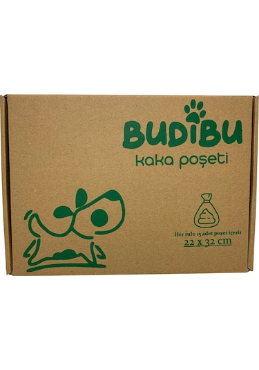 Budibu Kedi Köpek Kaka Poşeti Evcil Hayvan Dışkı Kaka Torbası Siyah 15 Rulo