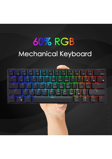 Maiyame "rk61 Rgb Mekanik Oyun Klavyesi - Mavi Switch, Kompakt Tasarım, Programlanabilir Tuş Aydınlatma"
