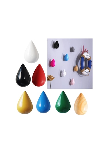 Suntek Duvar Askısı Su Damlası Banyo Kapısı Mont Şapka Tek Kanca Tutucu S Mavi Çok Renkli