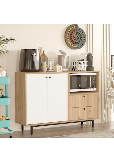 Mocha Kahve Köşesi Çok Amaçlı Dolap Mutfak Dolabı Sepet-beyaz