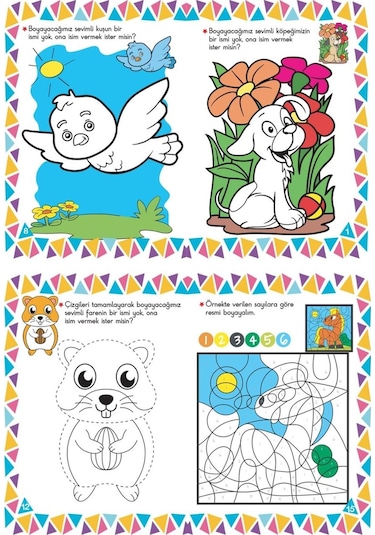 12 Adet Kuru Boya Hediyeli 10 Kitaplı Eğitici Ve Etkinlikli Boyama Seti