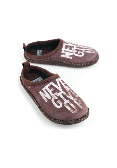 Gezer 14630 Erkek Keçe Rahat Sessiz Taban Hafif Ev Halı Misafir Terliği Kahve