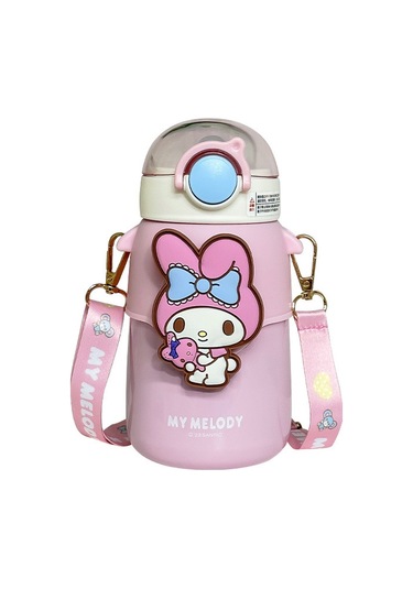 Lyon Çocuk Termos Kupası Öğrenci Dışan Karikatür Kupası - Pembe Pembe