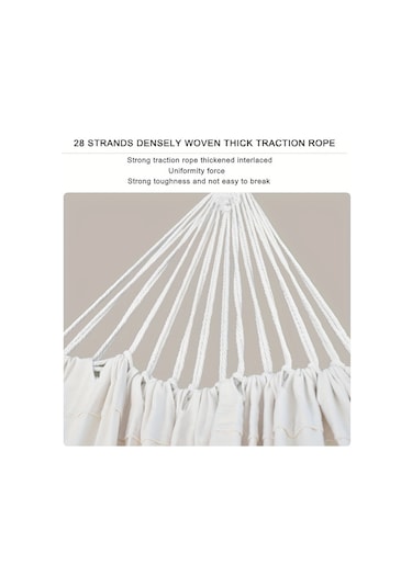 Tcherchı Bohem Tarzı Püsküllü Hamak Veranda, Bahçe, Plaj İçin Beyaz